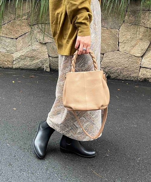 Beaure ヴュレ カウレザー 三つ編み ハンドル ミニ Greg 2way ミニ バッグ ショルダーバッグ