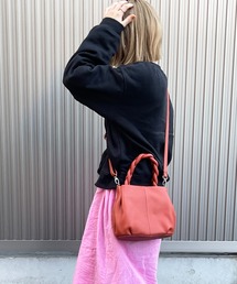BEAURE ヴュレ カウレザー 三つ編み ハンドル 2WAY ミニ トート バッグ