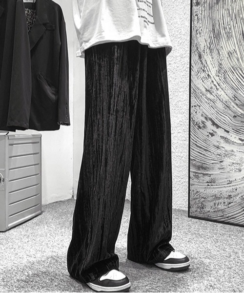 neos(ネオス)の「【neos -addictive design-】ルーズシルエット 杢調 ベロア プリーツ ワイドパンツ(その他パンツ・メンズ・ブラック/ネイビー/ブラウン・MEDIUM/LARGE/X-LARGE)」の4枚目の写真