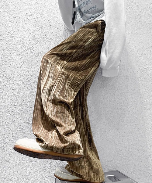 neos(ネオス)の「【neos -addictive design-】ルーズシルエット 杢調 ベロア プリーツ ワイドパンツ(その他パンツ・メンズ・ブラック/ネイビー/ブラウン・MEDIUM/LARGE/X-LARGE)」の13枚目の写真