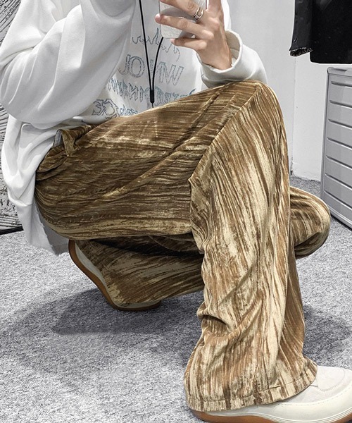 neos(ネオス)の「【neos -addictive design-】ルーズシルエット 杢調 ベロア プリーツ ワイドパンツ(その他パンツ・メンズ・ブラック/ネイビー/ブラウン・MEDIUM/LARGE/X-LARGE)」の6枚目の写真