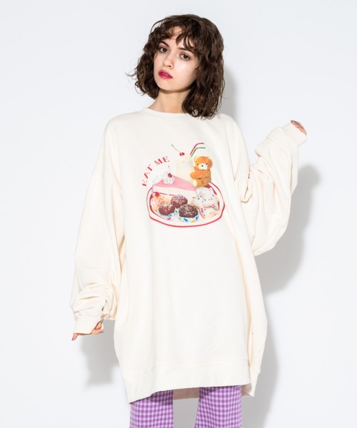 Candy Stripper（キャンディストリッパー）の「EAT ME SWEAT ワンピース（ワンピース・レディース・ライトブルー/アイボリー/ブラック・2）」の2枚目の写真