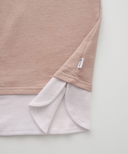 ＆yam（アンドヤム）の「ワッフルレイヤード風プレミアムスウェット（スウェット・キッズ・ブルー/グリーン/ピンク/オレンジ/ホワイト系・140-150cm/110-120cm/150-160cm/120-130cm/130-140cm）」の22枚目の写真