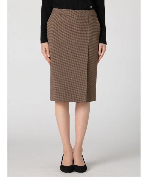 m.f.editorial（エムエフエディトリアル）の「アレキサンダージュリアンレディース/ALEXANDER JULIAN：Women ガンクラブチェック セットアップ タイトスカート（セットアップジャケットございます）（スーツスカート・レディース・ブラウン・S/LARGE/X-LARGE/MEDIUM）」の2枚目の写真