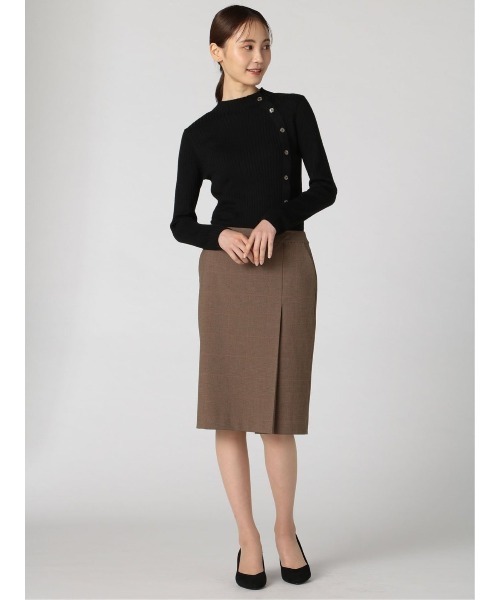 m.f.editorial（エムエフエディトリアル）の「アレキサンダージュリアンレディース/ALEXANDER JULIAN：Women ガンクラブチェック セットアップ タイトスカート（セットアップジャケットございます）（スーツスカート・レディース・ブラウン・S/LARGE/X-LARGE/MEDIUM）」の3枚目の写真