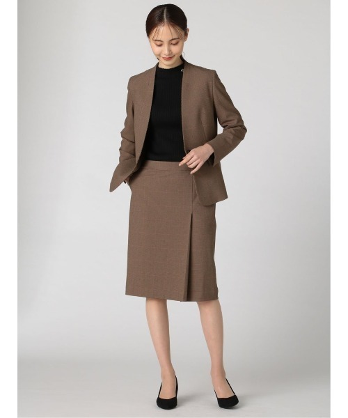 m.f.editorial（エムエフエディトリアル）の「アレキサンダージュリアンレディース/ALEXANDER JULIAN：Women ガンクラブチェック セットアップ タイトスカート（セットアップジャケットございます）（スーツスカート・レディース・ブラウン・S/LARGE/X-LARGE/MEDIUM）」の7枚目の写真