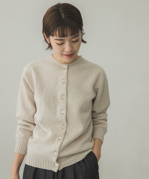 かぐれ - かぐれ HARLEY OF SCOTLAND ラムウール カーディガン 美品ハーレーオブスコットランド かぐれ別注 長袖カーディガン