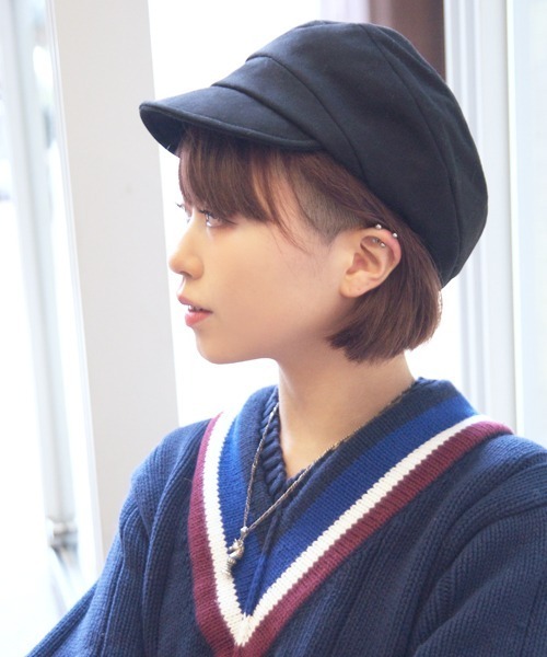 polcadot（ポルカドット）の「チェック&ブラック キャスケット（キャスケット・レディース・ブラック系/ブラック/ブラウン系/グレー系・FREE）」の2枚目の写真