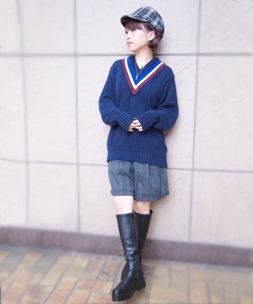 polcadot（ポルカドット）の「チェック&ブラック キャスケット（キャスケット・レディース・ブラック系/ブラック/ブラウン系/グレー系・FREE）」の6枚目の写真