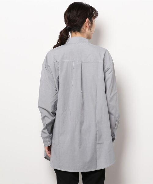 SPIRALGIRL(スパイラルガール)の「Aラインオーバーシャツ(シャツ/ブラウス・レディース・オフホワイト/ストライプ・FREE)」の10枚目の写真