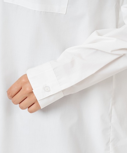 SPIRALGIRL(スパイラルガール)の「Aラインオーバーシャツ(シャツ/ブラウス・レディース・オフホワイト/ストライプ・FREE)」の8枚目の写真