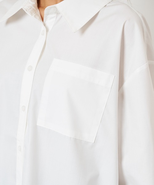 SPIRALGIRL(スパイラルガール)の「Aラインオーバーシャツ(シャツ/ブラウス・レディース・オフホワイト/ストライプ・FREE)」の13枚目の写真