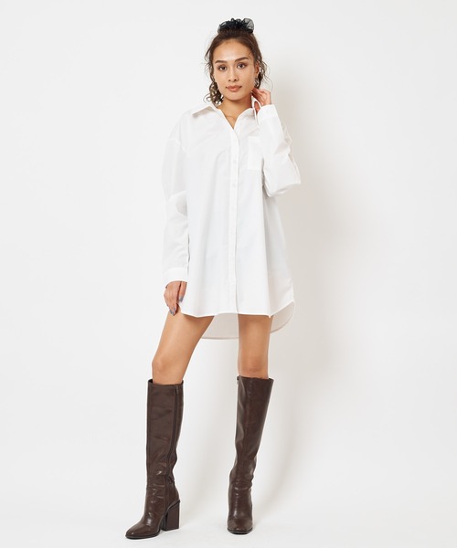 SPIRALGIRL(スパイラルガール)の「Aラインオーバーシャツ(シャツ/ブラウス・レディース・オフホワイト/ストライプ・FREE)」の17枚目の写真