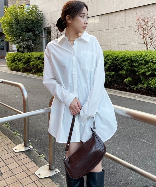 SPIRALGIRL(スパイラルガール)の「Aラインオーバーシャツ(シャツ/ブラウス・レディース・オフホワイト/ストライプ・FREE)」の20枚目の写真