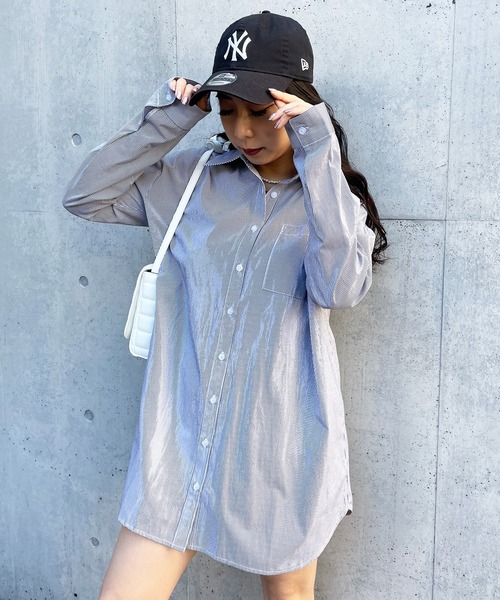 SPIRALGIRL(スパイラルガール)の「Aラインオーバーシャツ(シャツ/ブラウス・レディース・オフホワイト/ストライプ・FREE)」の19枚目の写真