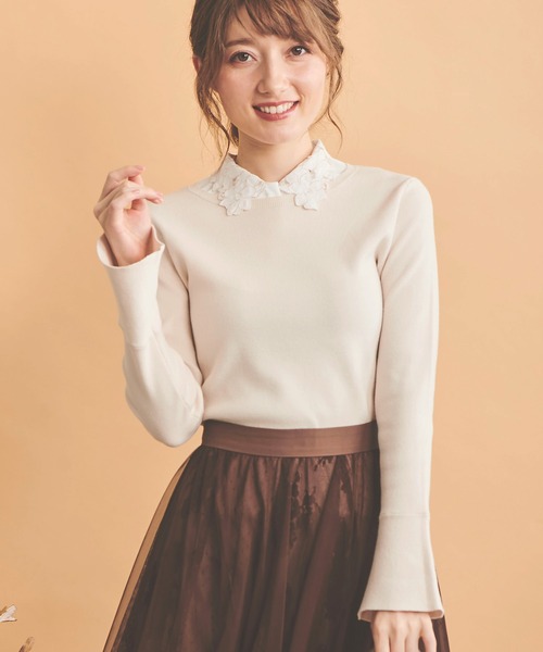 NOELA（ノエラ）の「刺繍衿ニット（ニット/セーター・レディース・ブラウン/ブラック/オフホワイト・フリー）」の21枚目の写真