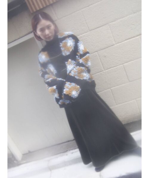 merry jenny（メリージェニー）の「fluffy pattern jacket（その他アウター・レディース・ブラック/ベージュ/その他1・FREE）」の4枚目の写真