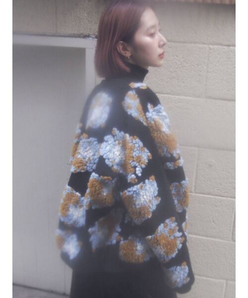 merry jenny（メリージェニー）の「fluffy pattern jacket（その他アウター・レディース・ブラック/ベージュ/その他1・FREE）」の5枚目の写真