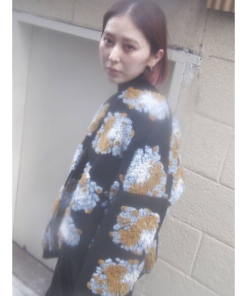 merry jenny（メリージェニー）の「fluffy pattern jacket（その他アウター・レディース・ブラック/ベージュ/その他1・FREE）」の6枚目の写真