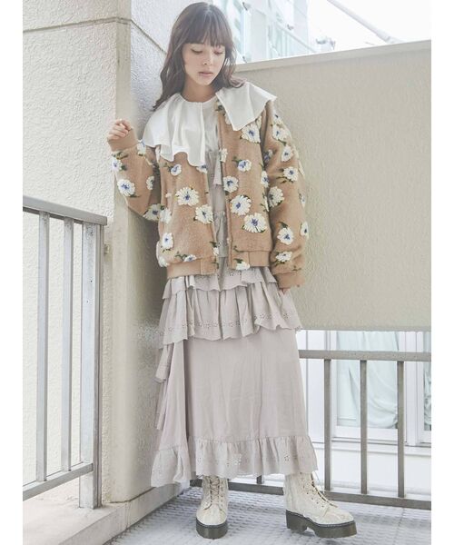 merry jenny（メリージェニー）の「fluffy pattern jacket（その他アウター・レディース・ブラック/ベージュ/その他1・FREE）」の14枚目の写真