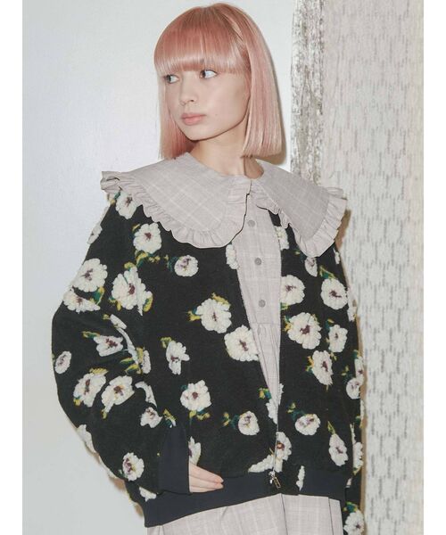 merry jenny（メリージェニー）の「fluffy pattern jacket（その他アウター・レディース・ブラック/ベージュ/その他1・FREE）」の15枚目の写真