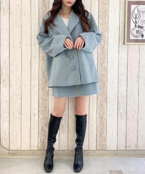 MIIA(ミーア)の「カルゼショートコート(その他アウター・レディース・パープル/ブラウン/ブルー・FREE)」の2枚目の写真