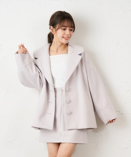 MIIA(ミーア)の「カルゼショートコート(その他アウター・レディース・パープル/ブラウン/ブルー・FREE)」の19枚目の写真