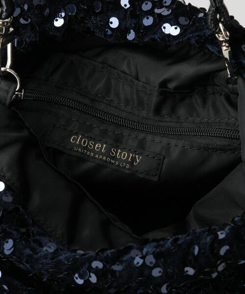 closet story(クローゼットストーリー)の「<closet story(クローゼットストーリー)>スパンコール 巾着 ショルダーバッグ(ショルダーバッグ・レディース・ネイビー/ワインレッド・FREE)」の3枚目の写真