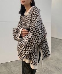 ＡＮＤＪ | 【ANDJ MADE】ジャガード織サイドスリットクルーネック柄ニット(ニット/セーター)