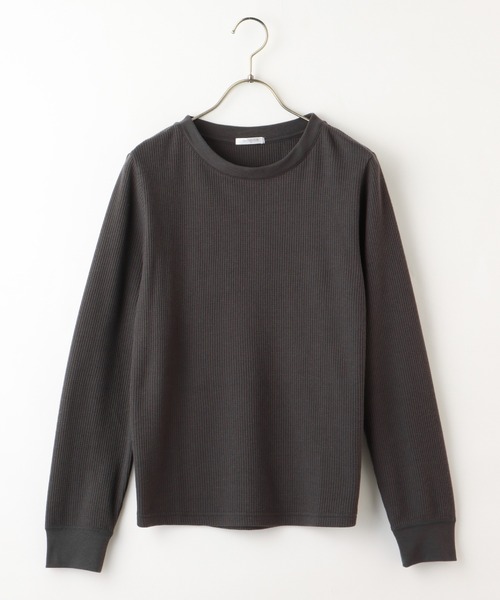 Honeys(ハニーズ)の「ワッフルクルーネックT(Tシャツ/カットソー・レディース・ピンク/ミント/ベージュ系その他2/ホワイト×ブラック/スミクロ/アイボリー/ベージュ系その他/サックスブルー・LL/L/M)」の17枚目の写真