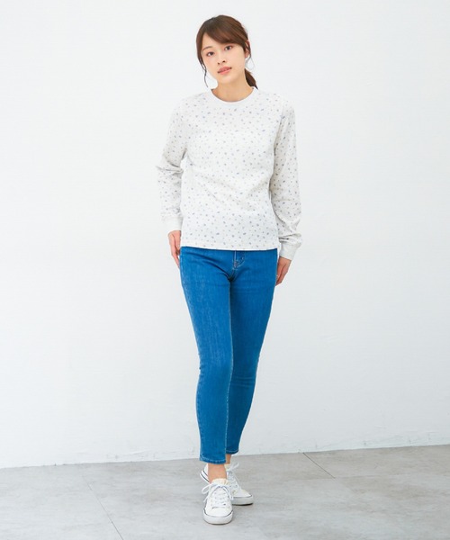 Honeys(ハニーズ)の「ワッフルクルーネックT(Tシャツ/カットソー・レディース・ピンク/ミント/ベージュ系その他2/ホワイト×ブラック/スミクロ/アイボリー/ベージュ系その他/サックスブルー・LL/L/M)」の18枚目の写真