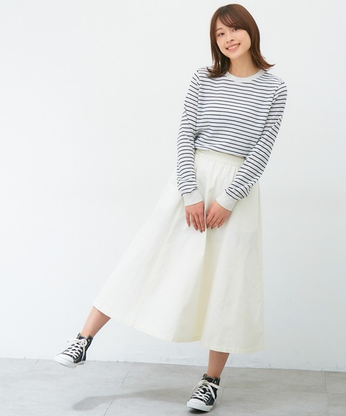 Honeys(ハニーズ)の「ワッフルクルーネックT(Tシャツ/カットソー・レディース・ピンク/ミント/ベージュ系その他2/ホワイト×ブラック/スミクロ/アイボリー/ベージュ系その他/サックスブルー・LL/L/M)」の21枚目の写真