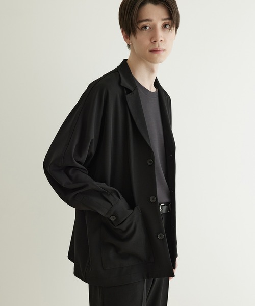 JUNRED（ジュンレッド）の「ドレープサージジャケットブルゾン（ブルゾン・メンズ・ブラック/ブルー系その他4/グレー系その他・S/L/M）」の2枚目の写真