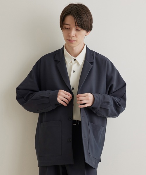 JUNRED（ジュンレッド）の「ドレープサージジャケットブルゾン（ブルゾン・メンズ・ブラック/ブルー系その他4/グレー系その他・S/L/M）」の5枚目の写真