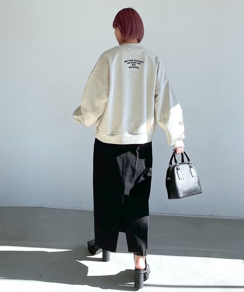 PAGEBOY（ページボーイ）の「カラーツイルタイトスカート（スカート・レディース・ブラック/ライム/グリーン・MEDIUM/SMALL）」の4枚目の写真