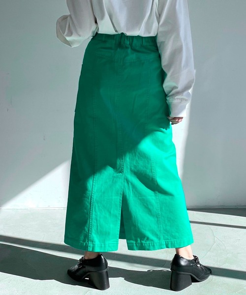 PAGEBOY（ページボーイ）の「カラーツイルタイトスカート（スカート・レディース・ブラック/ライム/グリーン・MEDIUM/SMALL）」の10枚目の写真