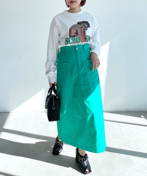 PAGEBOY（ページボーイ）の「カラーツイルタイトスカート（スカート・レディース・ブラック/ライム/グリーン・MEDIUM/SMALL）」の11枚目の写真