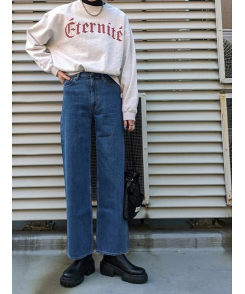 MOUSSY（マウジー）の「ETERNITE プルオーバー（スウェット・レディース・杢グレー/ネイビー/オフホワイト・FREE）」の19枚目の写真