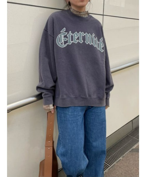 MOUSSY（マウジー）の「ETERNITE プルオーバー（スウェット・レディース・杢グレー/ネイビー/オフホワイト・FREE）」の16枚目の写真