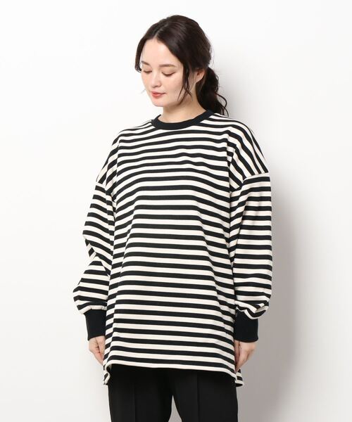 LOWRYS FARM(ローリーズファーム)の「ウラケキモウアソートボーダーLS 262266(スウェット・レディース・ホワイト/ブラック/グリーン・FREE)」の16枚目の写真