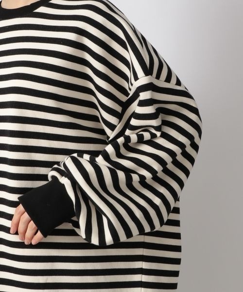 LOWRYS FARM(ローリーズファーム)の「ウラケキモウアソートボーダーLS 262266(スウェット・レディース・ホワイト/ブラック/グリーン・FREE)」の12枚目の写真