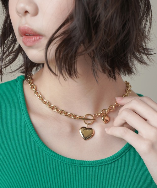 SPINNS（スピンズ）の「2ハートメタルチェーンネックレス（ネックレス・レディース・シルバー/ゴールド・ONESIZE）」の2枚目の写真