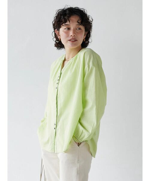 CRAFT STANDARD BOUTIQUE(クラフトスタンダードブティック)の「【インドコットン】スキッパーギャザーブラウス *◆(シャツ/ブラウス・レディース・ブラック/オフホワイト/グリーン・FREE)」の16枚目の写真