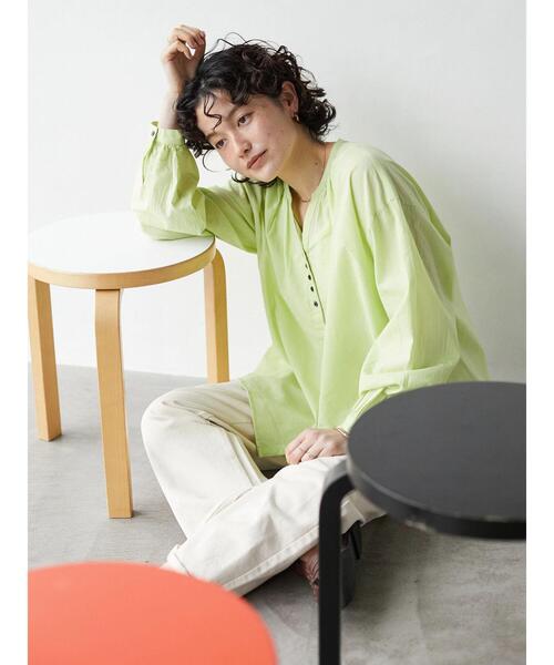 CRAFT STANDARD BOUTIQUE(クラフトスタンダードブティック)の「【インドコットン】スキッパーギャザーブラウス *◆(シャツ/ブラウス・レディース・ブラック/オフホワイト/グリーン・FREE)」の18枚目の写真