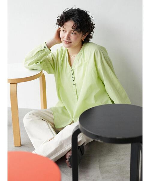 CRAFT STANDARD BOUTIQUE(クラフトスタンダードブティック)の「【インドコットン】スキッパーギャザーブラウス *◆(シャツ/ブラウス・レディース・ブラック/オフホワイト/グリーン・FREE)」の19枚目の写真