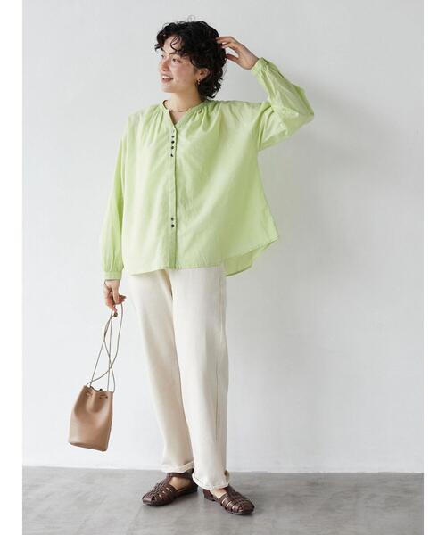 CRAFT STANDARD BOUTIQUE(クラフトスタンダードブティック)の「【インドコットン】スキッパーギャザーブラウス *◆(シャツ/ブラウス・レディース・ブラック/オフホワイト/グリーン・FREE)」の20枚目の写真