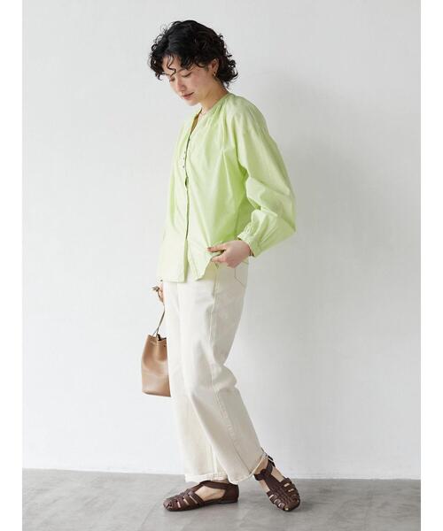 CRAFT STANDARD BOUTIQUE(クラフトスタンダードブティック)の「【インドコットン】スキッパーギャザーブラウス *◆(シャツ/ブラウス・レディース・ブラック/オフホワイト/グリーン・FREE)」の21枚目の写真