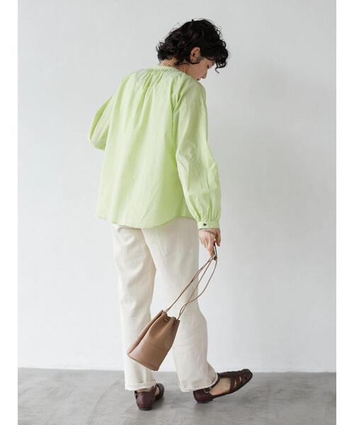 CRAFT STANDARD BOUTIQUE(クラフトスタンダードブティック)の「【インドコットン】スキッパーギャザーブラウス *◆(シャツ/ブラウス・レディース・ブラック/オフホワイト/グリーン・FREE)」の22枚目の写真