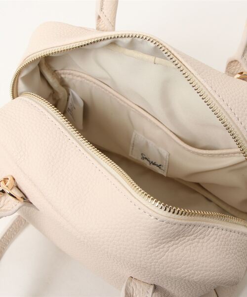 SMIR NASLI（サミールナスリ）の「【SMIR NASLI / サミールナスリ】シュリンクミニボストンバック（ボストンバッグ・レディース・ホワイト/ブラック/ベージュ/グレー・FREE）」の8枚目の写真