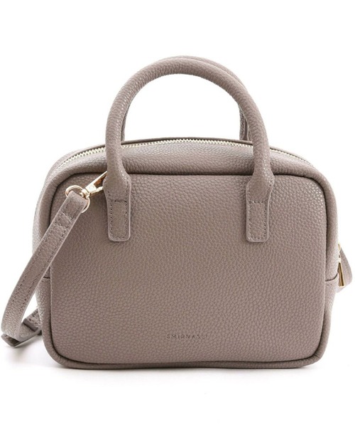 SMIR NASLI（サミールナスリ）の「【SMIR NASLI / サミールナスリ】シュリンクミニボストンバック（ボストンバッグ・レディース・ホワイト/ブラック/ベージュ/グレー・FREE）」の4枚目の写真